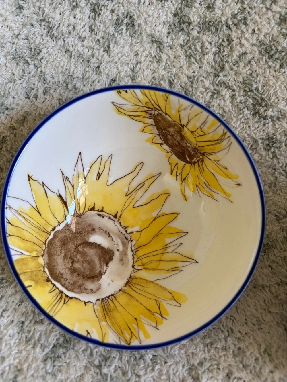 Fig & Fern Sunflower Ceramic Bowls Duo Set of 2 NWT 5x5x2.5”